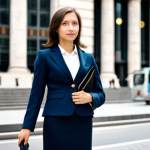 **

A professional woman, late 20s, fully clothed in a stylish yet modest business suit (think a tailored blazer and knee-length skirt), standing confidently in front of the Warsaw Stock Exchange. The background includes blurred city traffic and modern architecture. Appropriate attire, safe for work, perfect anatomy, correct proportions, natural pose, professional photography, high quality, well-formed hands, proper finger count, family-friendly.

**