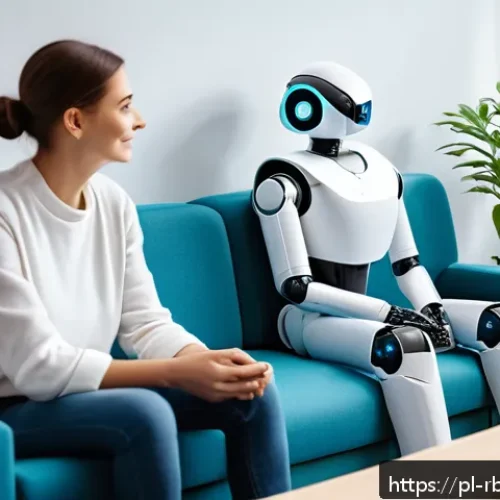 Home 17 로봇 심리상담과 개인화된 치료 계획 - A modern Polish psychotherapy clinic interior featuring a friendly, humanoid robot therapist interac...